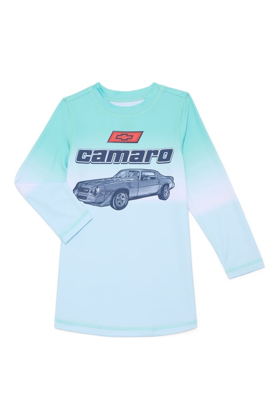 Boys Swim Rash Guard with Long Sleeves, Sizes 4-12