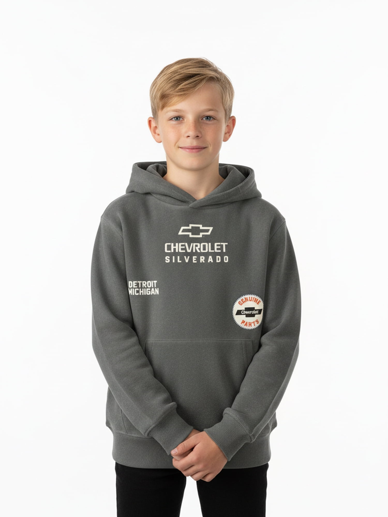 Chevrolet, Boys' & Big Boys' Elevated Mineral Wash Graphic Hoodie, Sizes 4-18