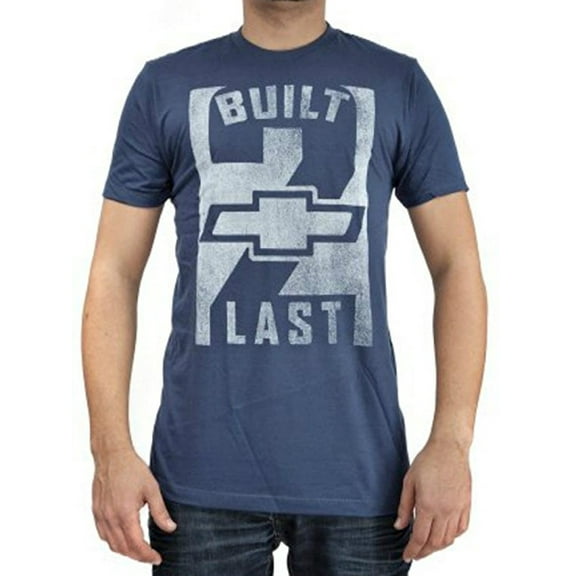 Chevrolet Built to Last Adult Men T-Shirt Chevy American Classic Cars Graphic Print Tee Car Logo Shirt (Size Small)