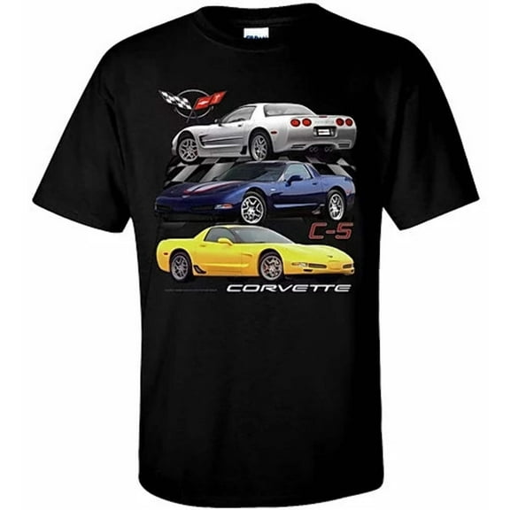 Chevrolet C 5 Corvette Men's Black T Shirt Licensed