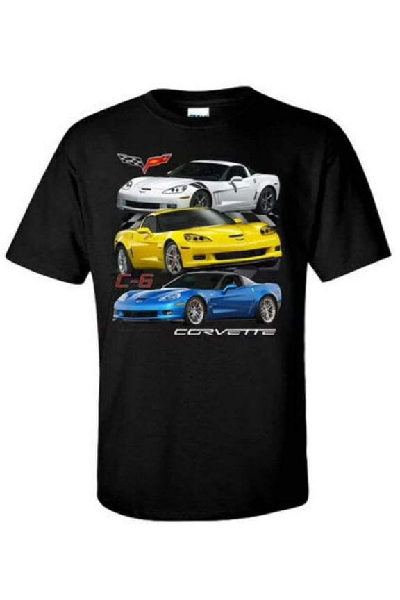 Chevrolet C6 Corvette Mens Black T Shirt Licensed