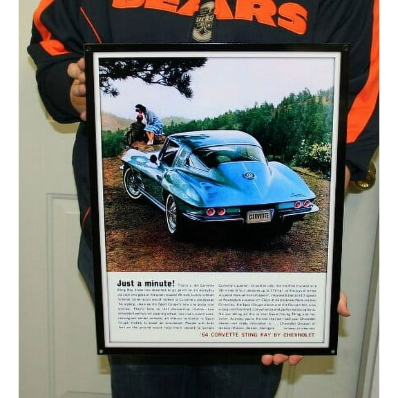 Chevrolet CORVETTE STINGRAY 1964 / Metal Art Sign (18x14)