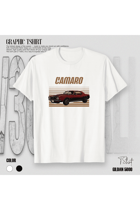 Chevrolet Camaro 1967 Iconic Muscle Car Automotive Heritage Unisex T-Shirt V18500, up to size 5XL