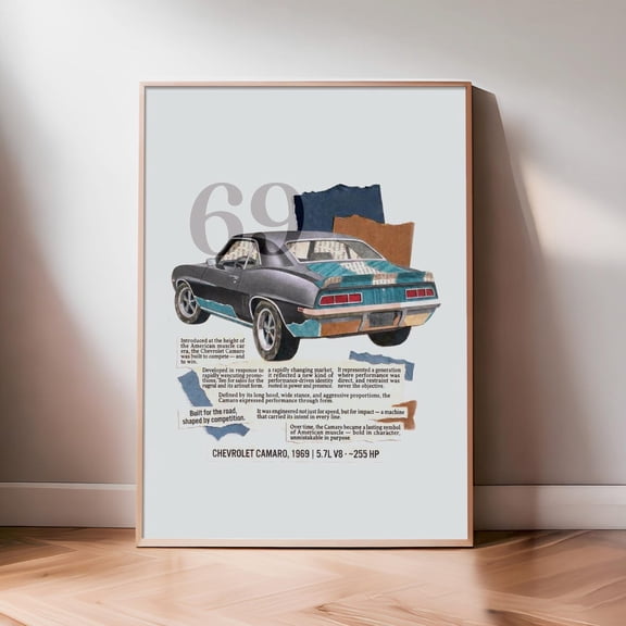 Chevrolet Camaro Collage Automotive Art, Unframed Poster