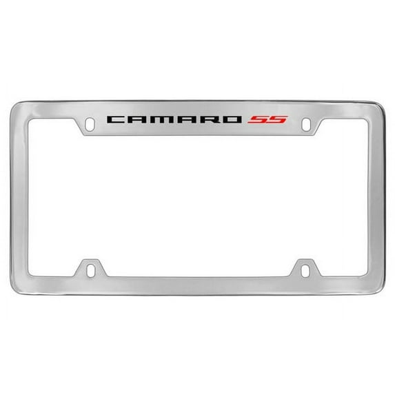 Chevrolet Camaro SS Chrome Plated Metal Top Engraved License Plate Frame Holder