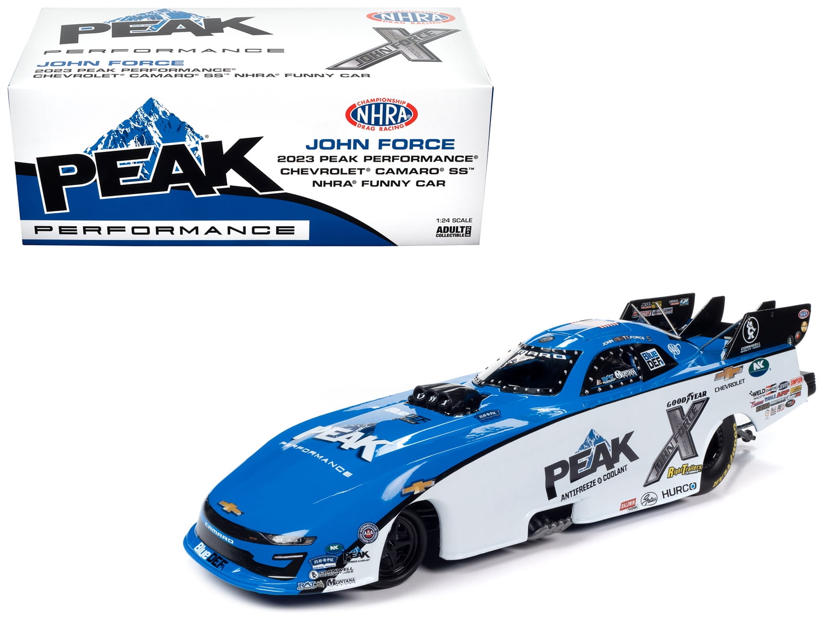 Chevrolet Camaro SS NHRA Funny Car John Force Peak Performance 2023 John Force Racing 1 24 Diecast Model Car by Auto World Walmart