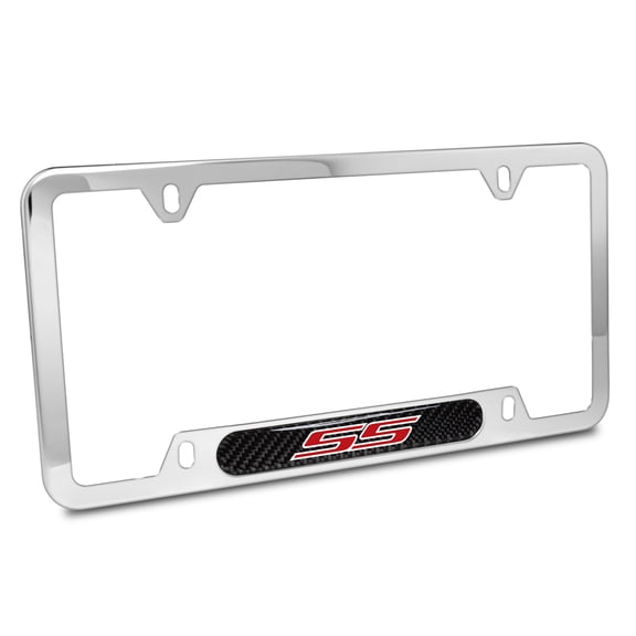 Chevrolet Camaro SS Real Carbon Fiber Chrome Stainless Steel License Plate Frame