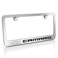thumbnail image 1 of Chevrolet Camaro Shiny Mirror Chrome Finish Solid Brass Metal License Plate Frame, 1 of 3