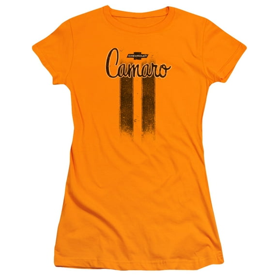 Chevrolet Camaro Stripes S/S Junior Women's T-Shirt Sheer Orange