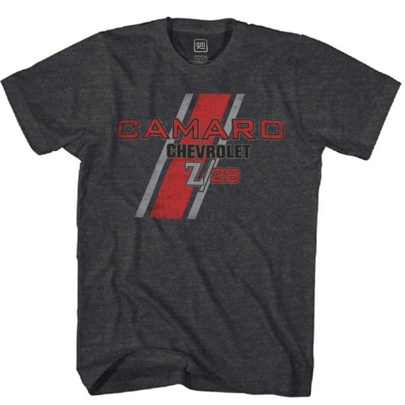 Chevrolet Camaro Z28 Striped Logo T-Shirt Charcoal