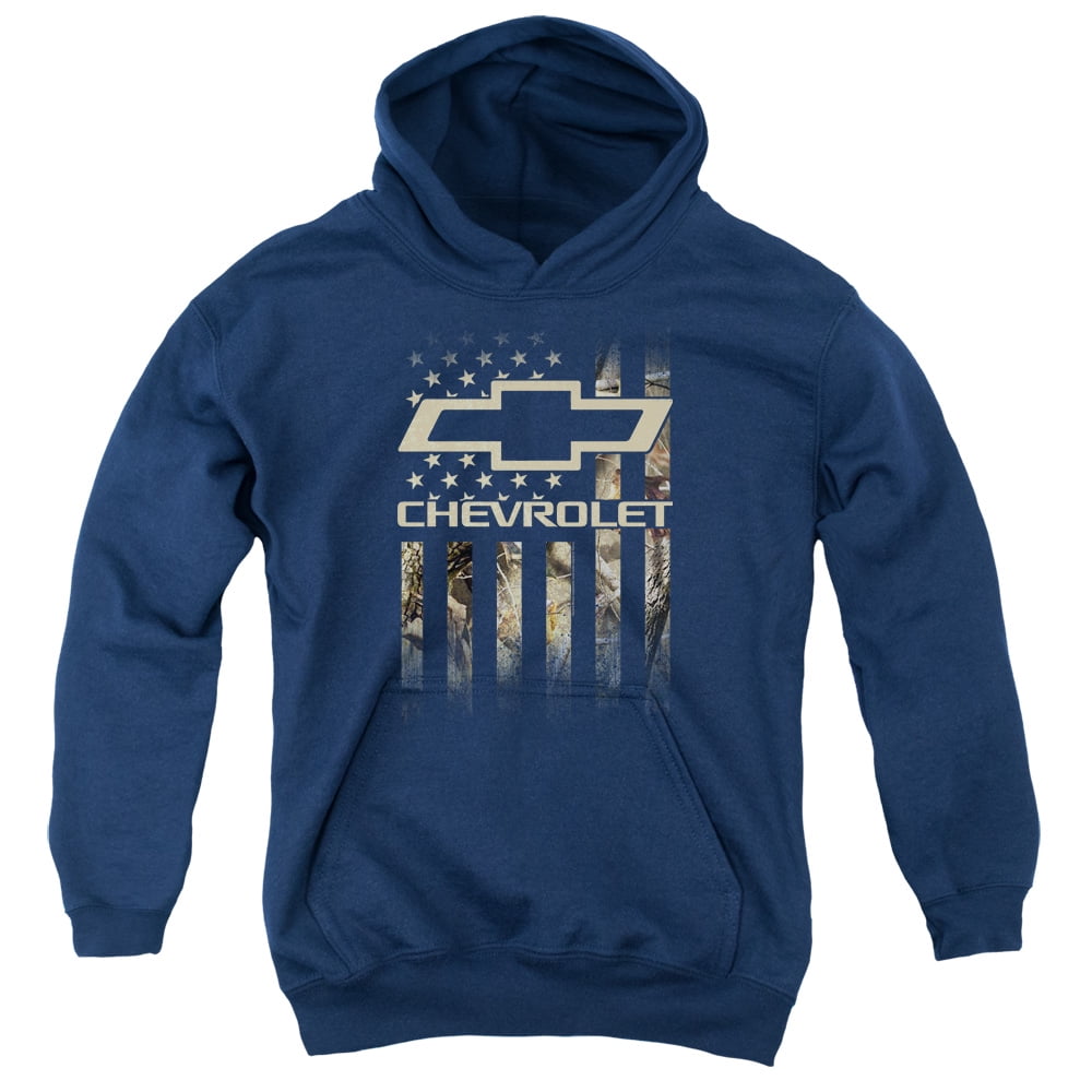 Chevrolet - Camo Flag - Youth Hooded Sweatshirt - Large