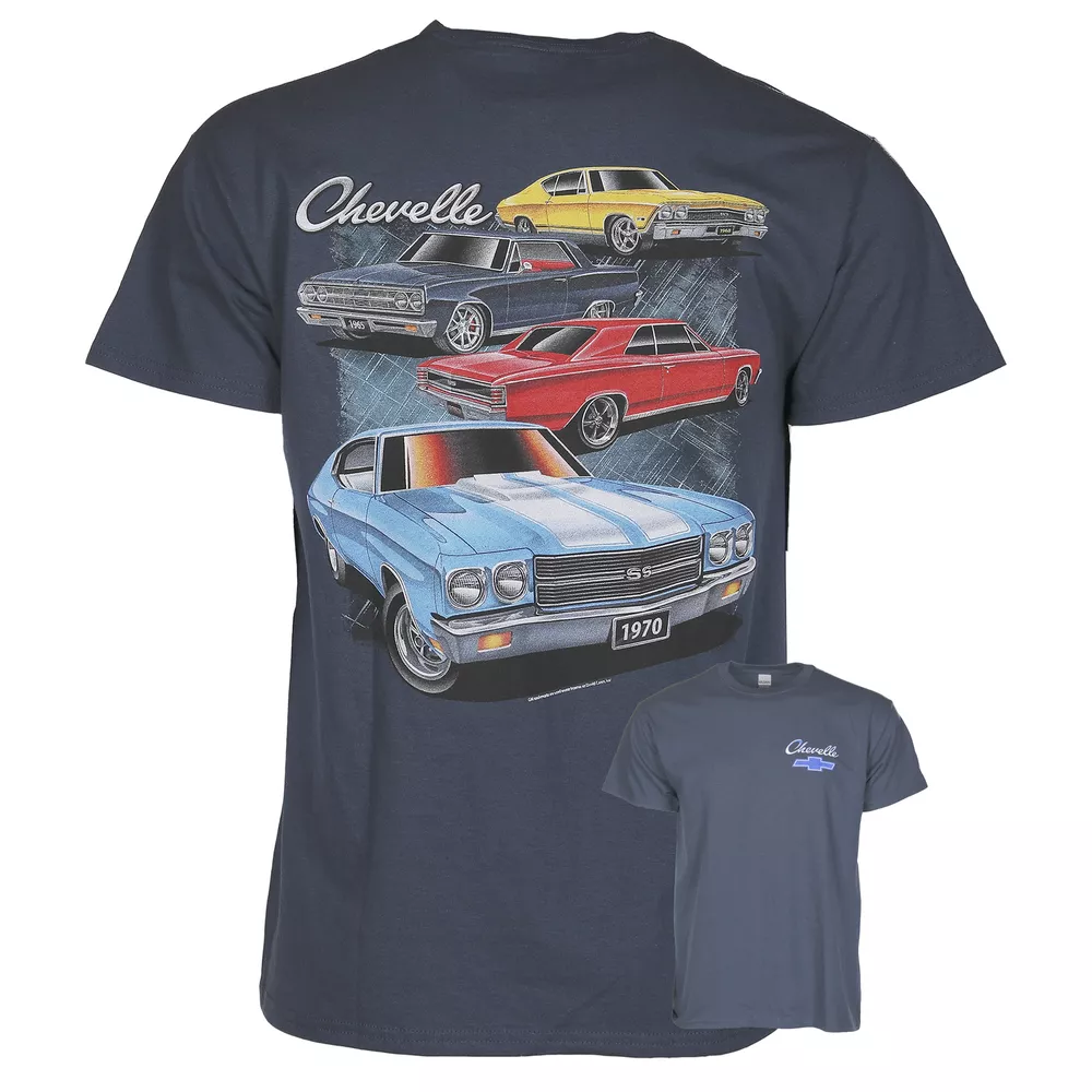 Chevrolet Chevelle Vintage Cars Graphic Cotton T-Shirt Blue Official ...