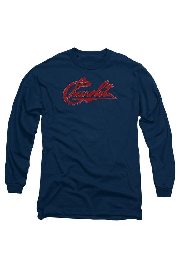 Chevrolet - Chevrolet Script Distressed - Long Sleeve Shirt - Large