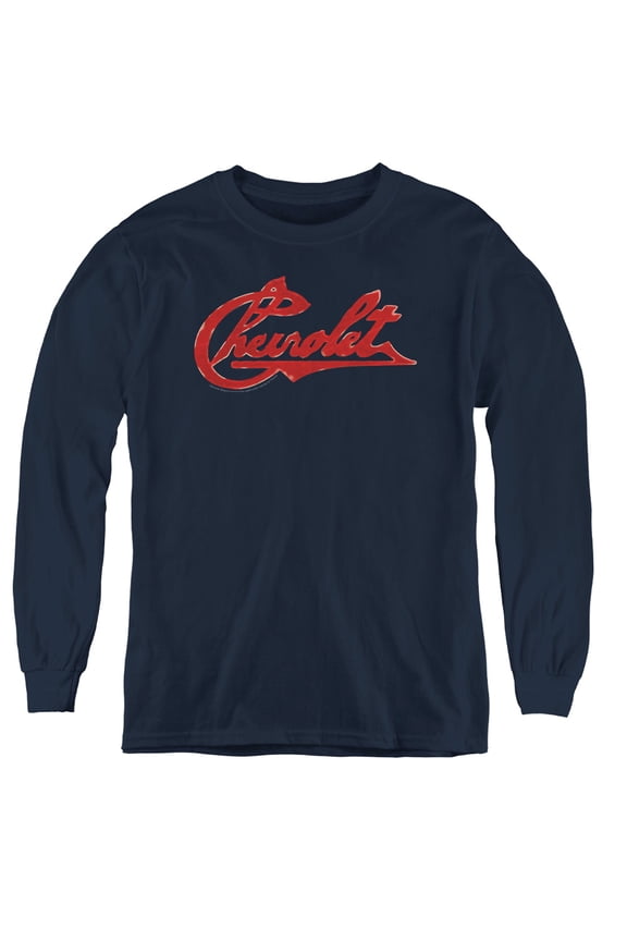 Chevrolet - Chevrolet Script Distressed - Youth Long Sleeve Shirt - X-Large