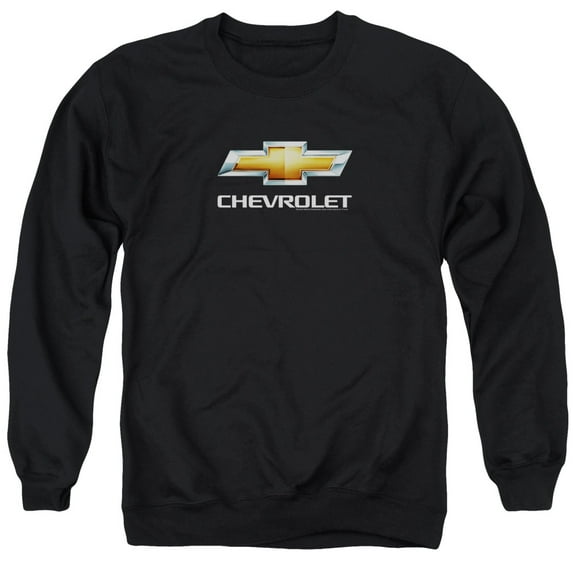 Chevrolet Chevy Bowtie Stacked Adult Crewneck Sweatshirt Black