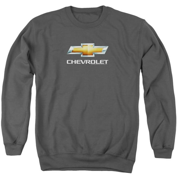 Chevrolet Chevy Bowtie Stacked Adult Crewneck Sweatshirt Charcoal