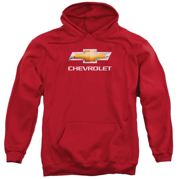 Chevrolet Chevy Bowtie Stacked Adult Pullover Hoodie Sweatshirt Red