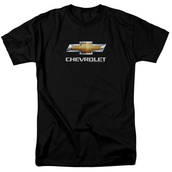 Chevrolet Chevy Bowtie Stacked S/S Adult 18/1 T-Shirt Black