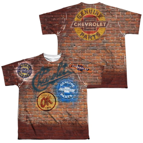 Chevrolet - Chevy Shop Wall (Front/Back Print) - Youth Short Sleeve Shirt - X-Large