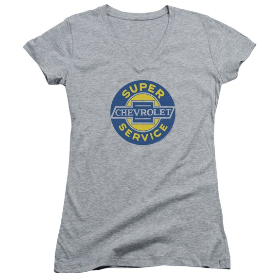 Chevrolet Chevy Super Service Junior Women's T-Shirt V-Neck Athletic Heather
