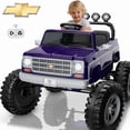 thumbnail image 1 of Chevrolet Cheyenne 24 Volt Ride on Toys with Remote, Ride on Truck for Big Kids 3-8 Years, Wisairt Power Car Wheels with 2 Seater, Blue-Purple, 1 of 12