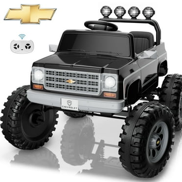 Chevrolet Cheyenne 24V 7Ah Kids Ride on Car, Wisairt 2 Seater Battery Powered Electric Vehicle w/ Remote Control, LED Lights, Music, Electric Car for Kids Ages 3-8(Black)