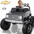 thumbnail image 1 of Chevrolet Cheyenne 24 Volt Ride on Toys with Remote, Ride on Truck for Big Kids 3-8 Years, Wisairt Power Car Wheels with 2 Seater, Grey, 1 of 12