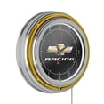 thumbnail image 1 of Chevrolet Chrome Double Rung Neon Clock - Chevy Racing, 1 of 6