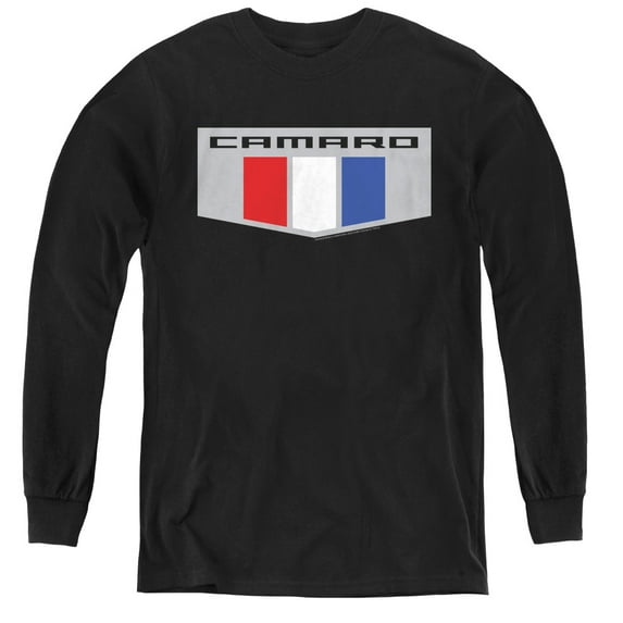 Chevrolet Chrome Emblem Youth Long Sleeve T-Shirt Black