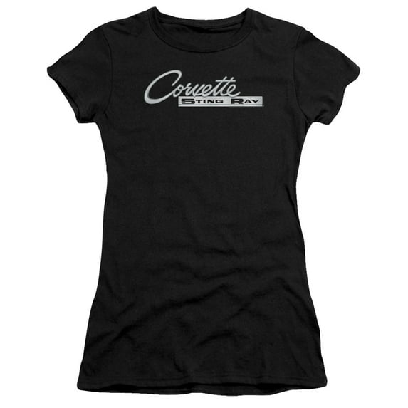 Chevrolet Chrome Stingray Logo S/S Junior Women's T-Shirt Sheer Black