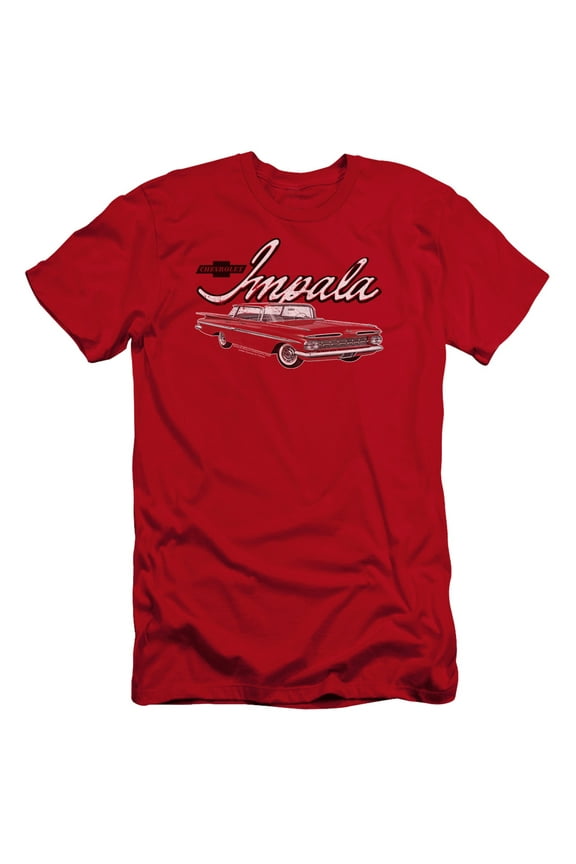 Chevrolet Classic Impala Premium Canvas Adult Slim Fit 30/1 T-Shirt Red