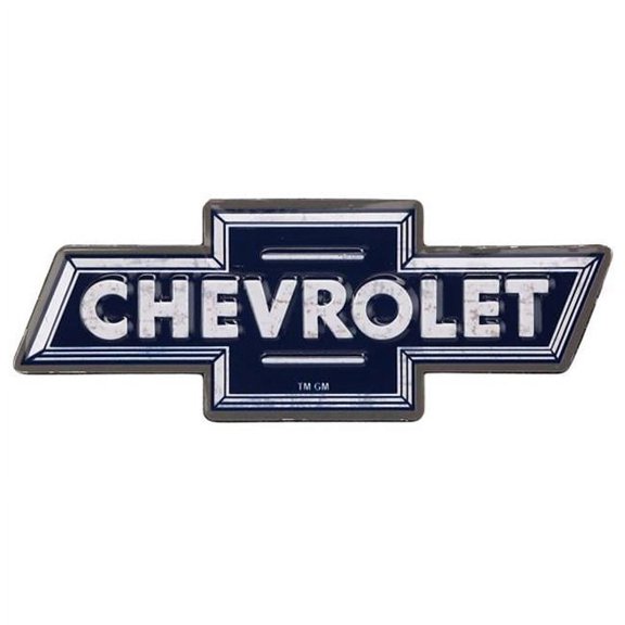 Chevrolet Classic Styled Bowtie Logo Embossed Tin Magnet