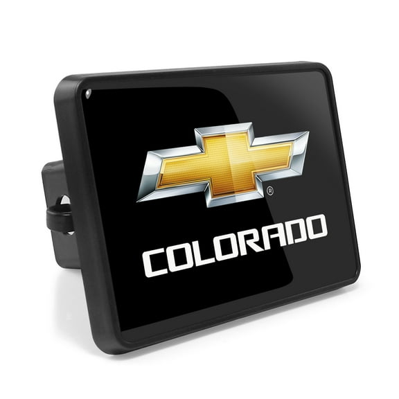 Chevrolet Colorado UV Graphic Black Metal Face-Plate on ABS Plastic 2 inch Tow Hitch Cover