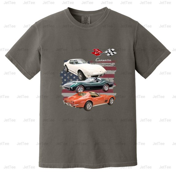 Chevrolet Corvette 3rd Generation Vintage Retro Classic Sports Car Comfort Color T-Shirt Unisex, up to 4XL