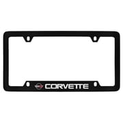 Chevrolet Corvette C4 Black Coated Metal Bottom Engraved License Plate Frame