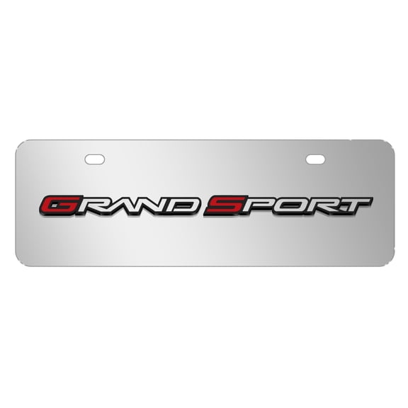 Chevrolet Corvette C6 Grand Sport 3D Logo 12" x 4.25" European Look Chrome Half-Size Stainless Steel License Plate