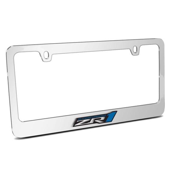 Chevrolet Corvette C6 ZR1 3D Embossed Letters on Mirror Chrome Metal License Plate Frame