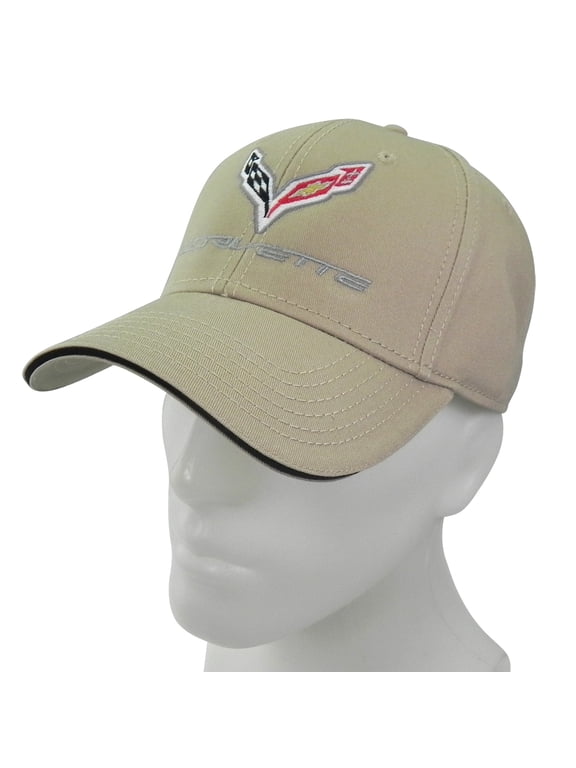 Chevrolet Corvette C7 Logo Beige Baseball Hat