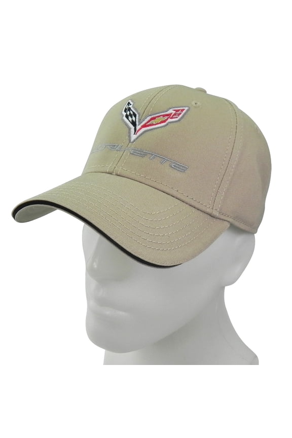 Chevrolet Corvette C7 Logo Beige Baseball Hat