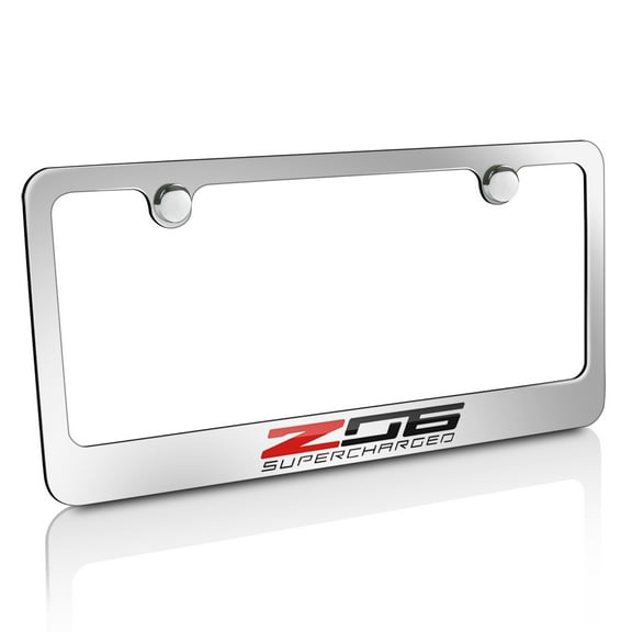 chevrolet corvette c7 z06 chrome metal license plate frame