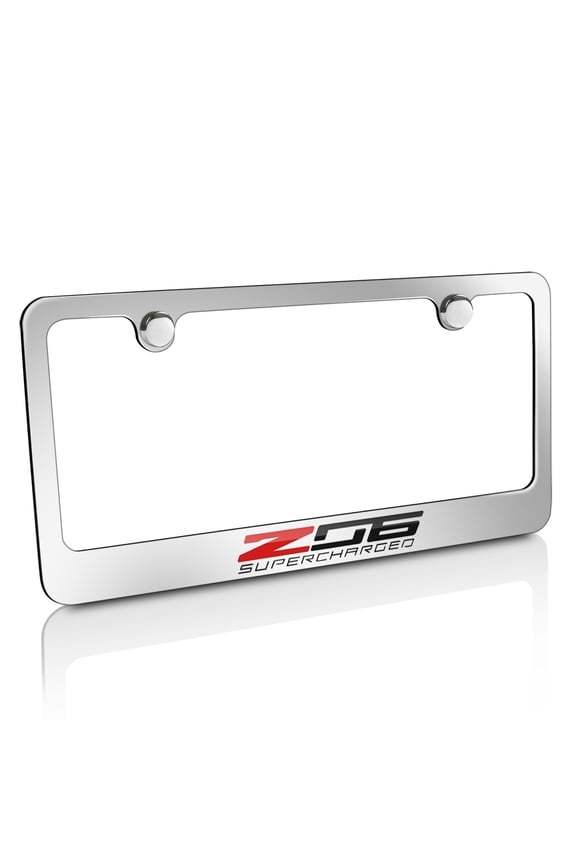 chevrolet corvette c7 z06 chrome metal license plate frame