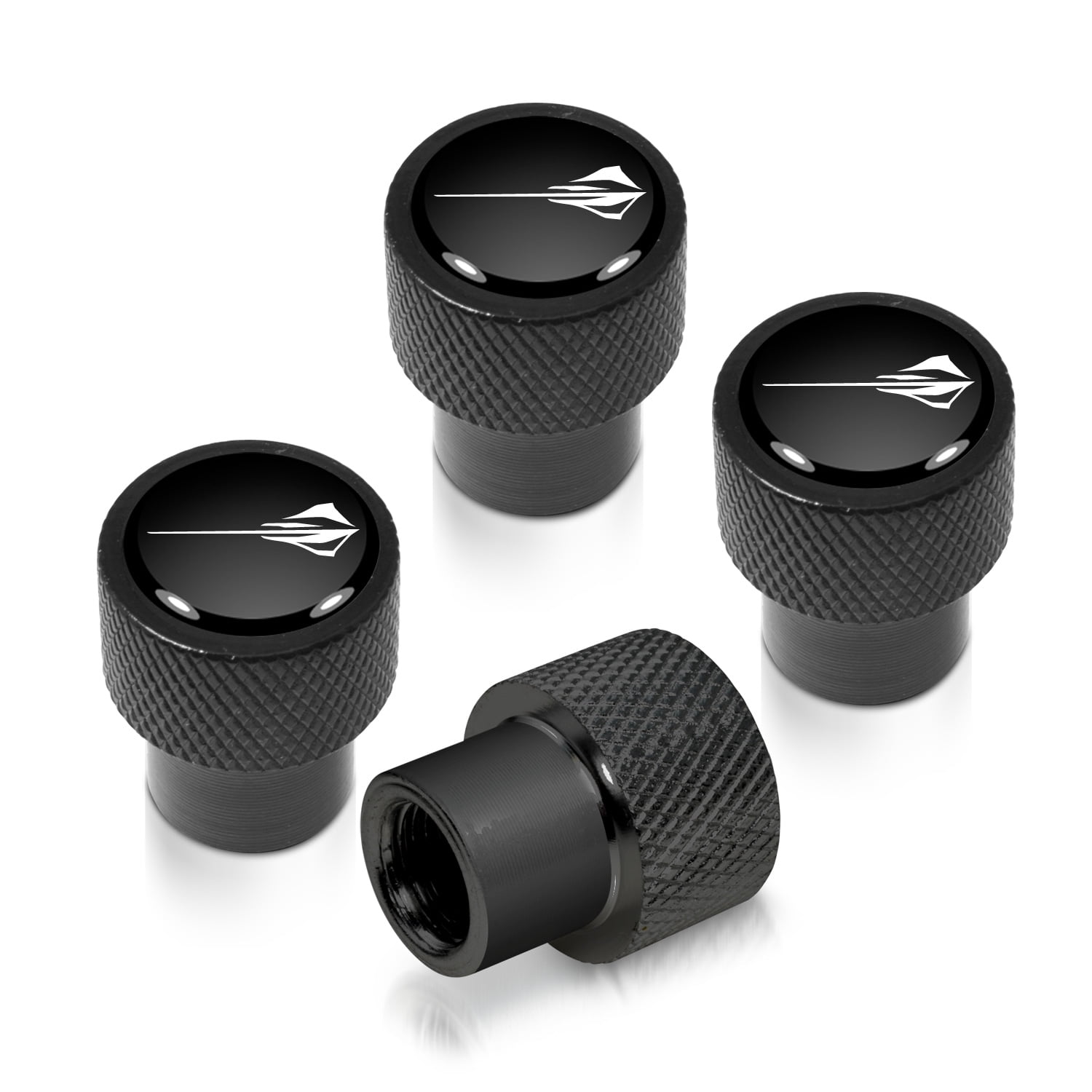 IPick Image Corvette C7 Z06 Logo Tire Valve Caps – Black On Black Aluminum, Set Of 4