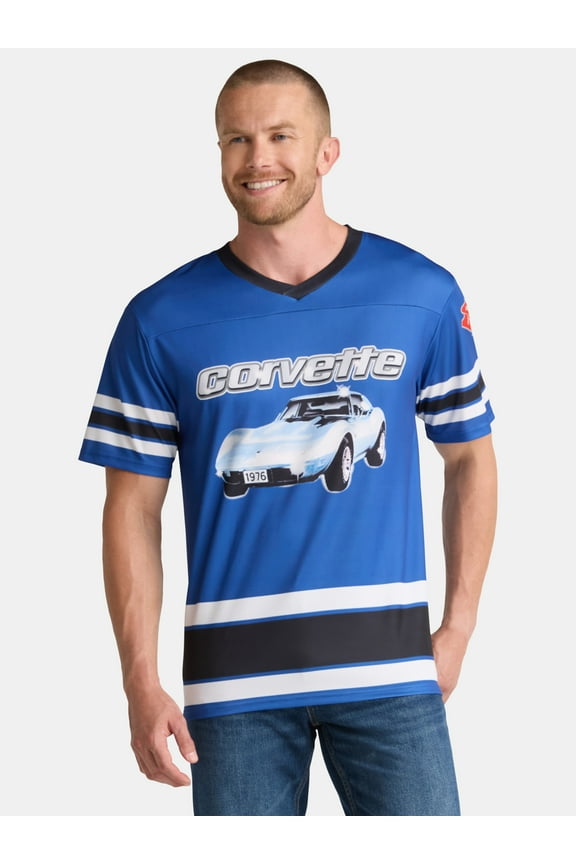 Chevrolet Corvette Men's & Big Men's Graphic Mesh Soccer Jersey, Sizes XS-3XL