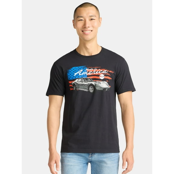 Chevrolet Corvette, Men's & Big Men's Graphic T-Shirt, Patriot Vette, Sizes S-3XL