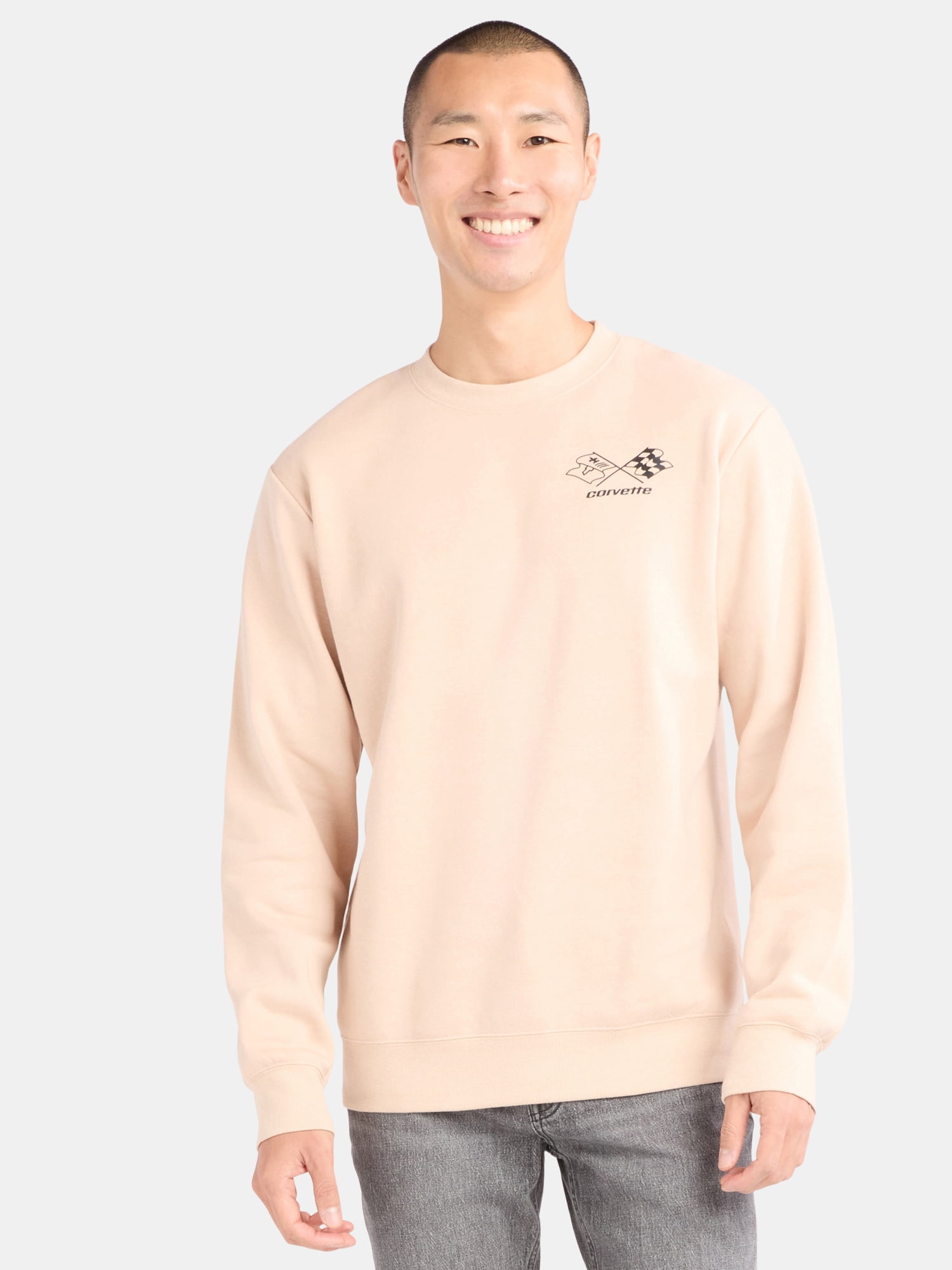 Chevrolet Corvette Men's Graphic Print Sweatshirt with Long Sleeves, Sizes S-2XL