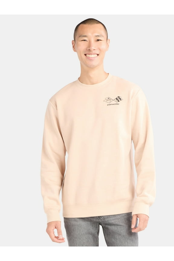 Chevrolet Corvette Men's Graphic Print Sweatshirt with Long Sleeves, Sizes S-2XL