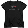 thumbnail image 1 of Chevrolet Corvette Modern Emblem Women's T Shirt (Small) Black, 1 of 5