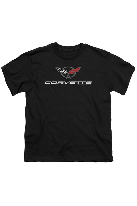 - Corvette Modern Emblem - Youth Short Sleeve Shirt - Large