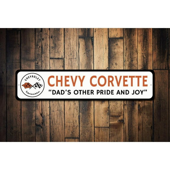 Chevrolet Corvette Novelty Decor, Metal Wall Sign - 4x18 Inches