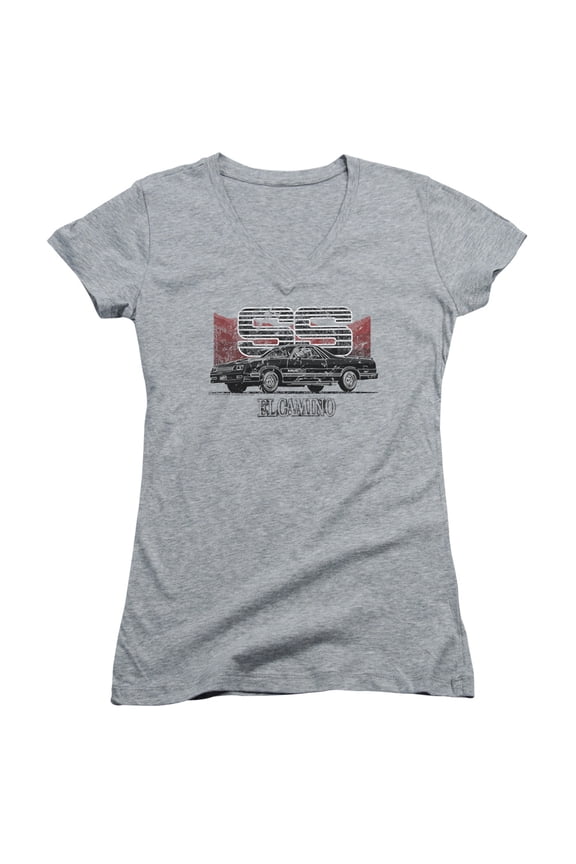 Chevrolet - El Camino Ss Mountains - Juniors Cap Sleeve V-Neck Shirt - Small